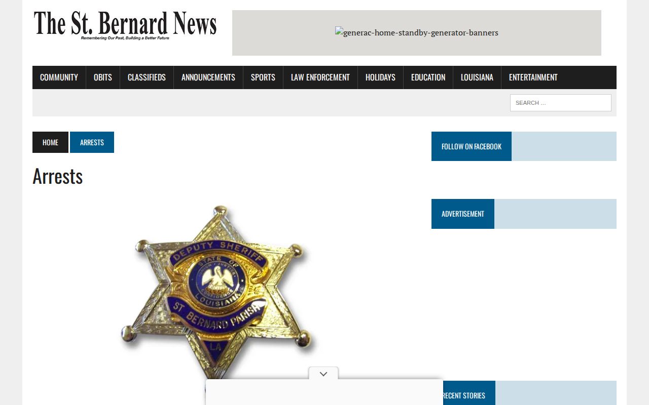 St. Bernard Parish arrest reports archive for booking research