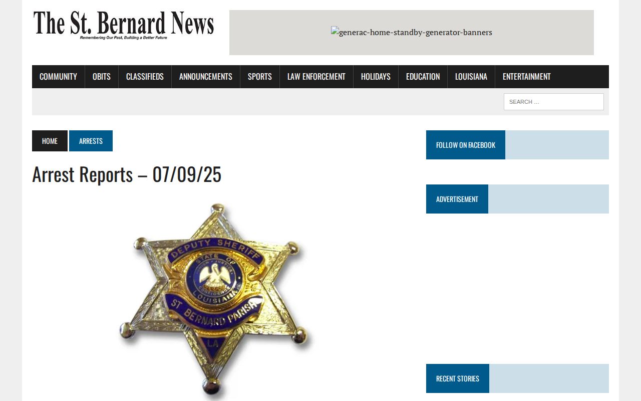 St. Bernard Parish local arrest news report